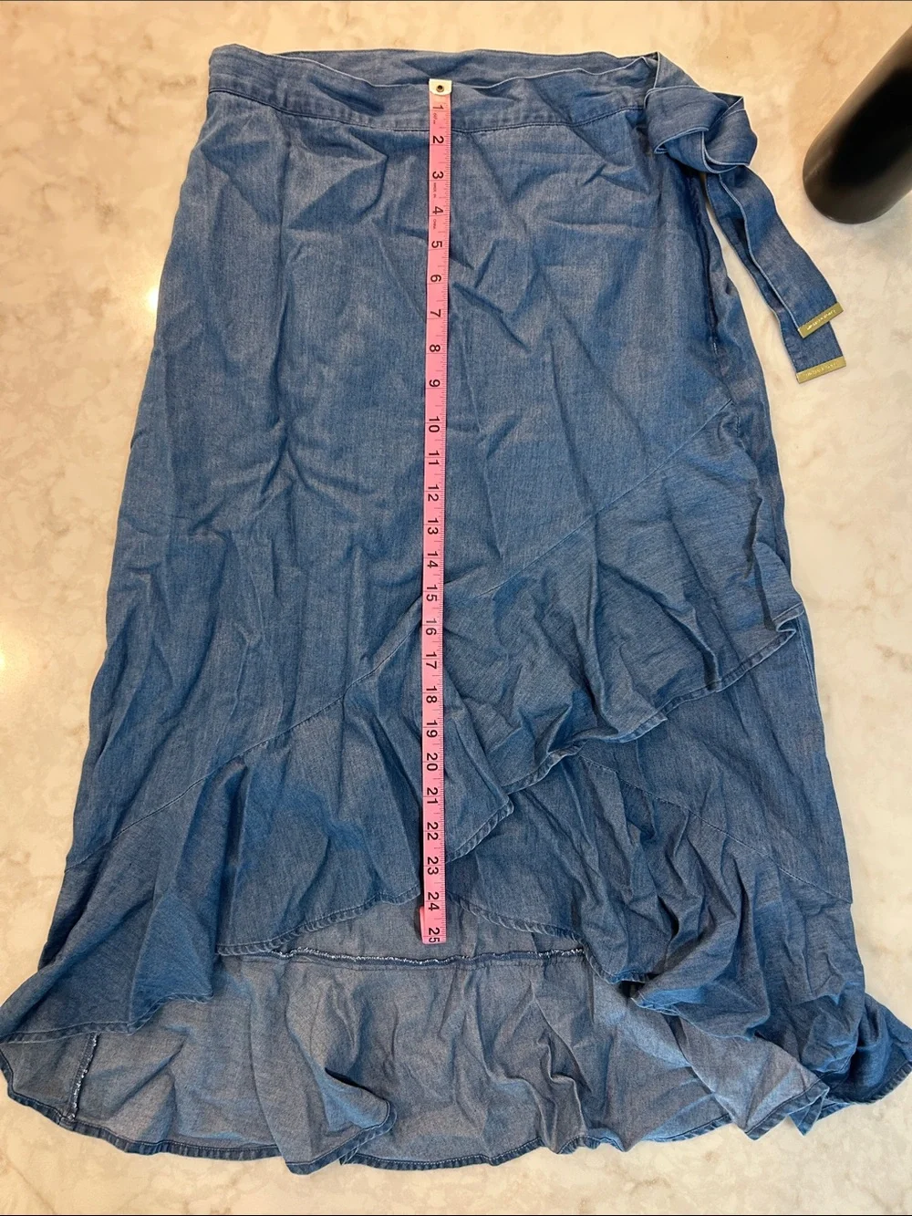 NWT Michael Kors Chambray Ruffle Maxi Skirt